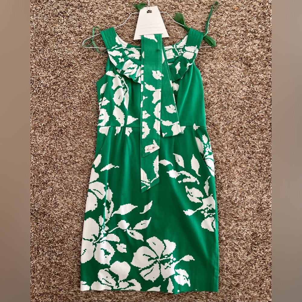 Vintage Green white floral dress